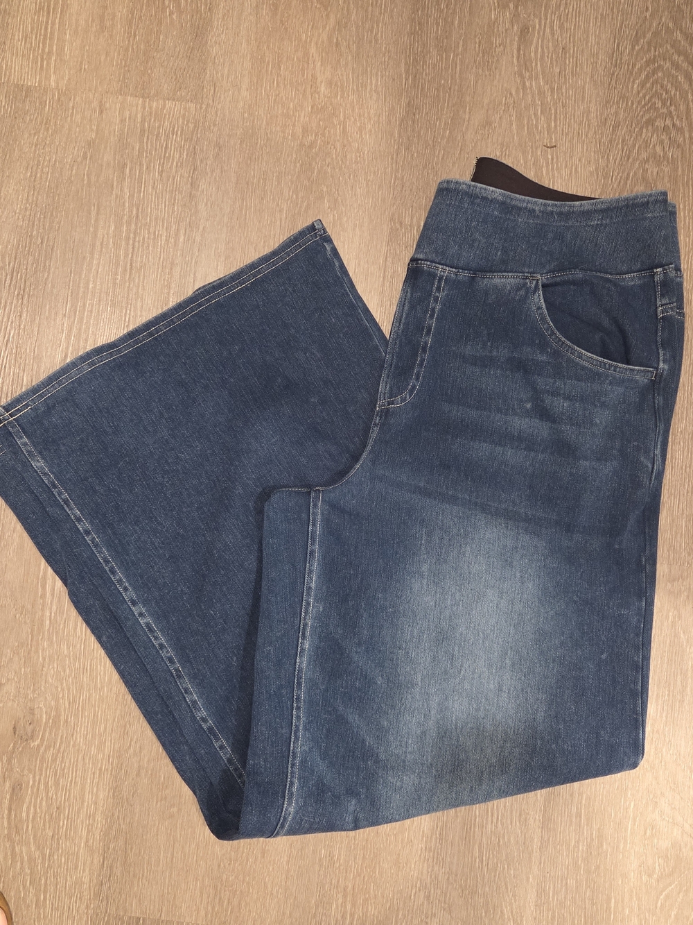 Halara Flex™ High Waisted Pockets Baggy Wide Leg Washed Casual Jeans- Royal Blue